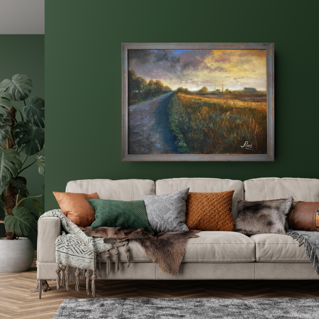 Oil painting of the sunset